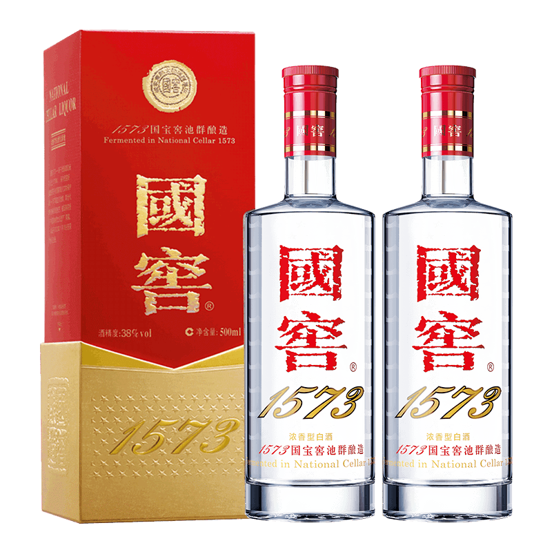 国窖1573【过年送礼】浓香型白酒 38度 500ml 2瓶 双瓶装 1808元