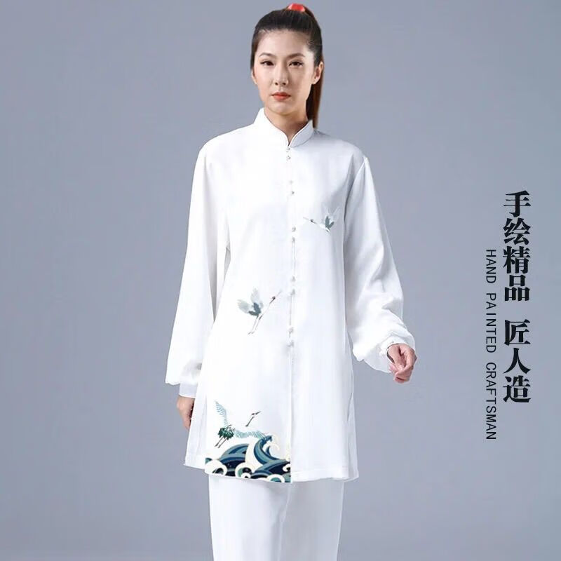 smvp棉麻太极服女新款飘逸太极拳表演比赛练功服装春秋季演出服亚麻棉