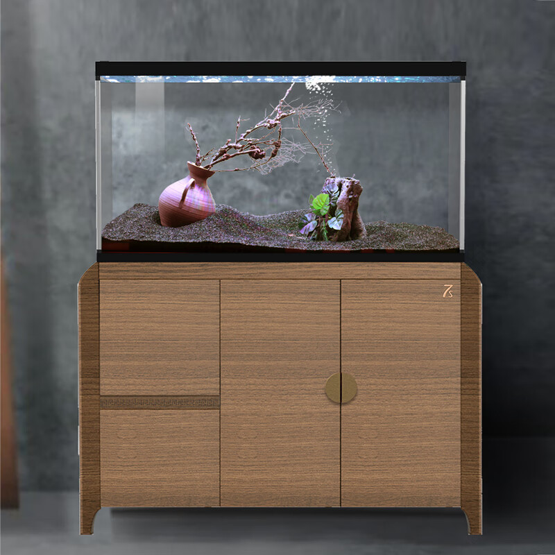 rame睿美七秒鱼缸7s清欢自循环中小型生态超白玻璃底部过滤水族箱