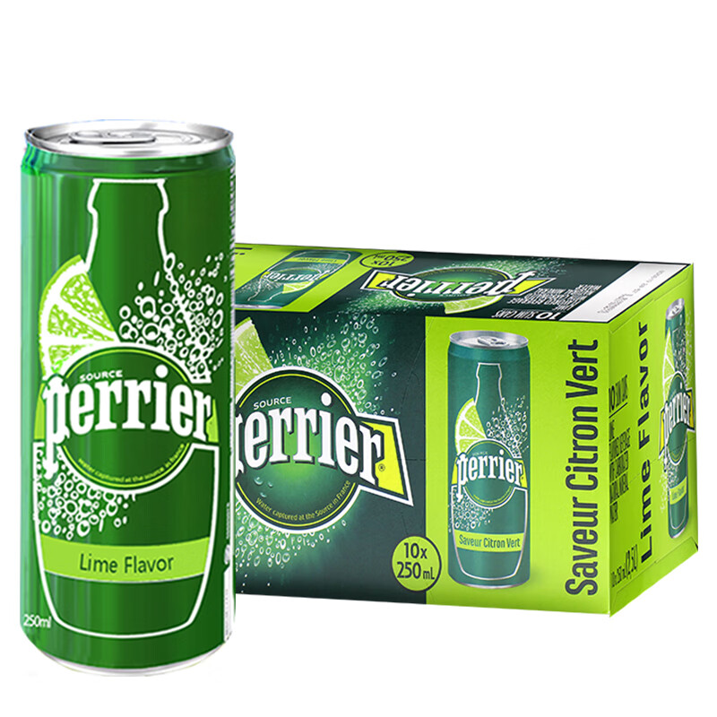 巴黎水(perrier) 巴黎水perrier含气天然矿泉水250ml易拉罐气泡水 250