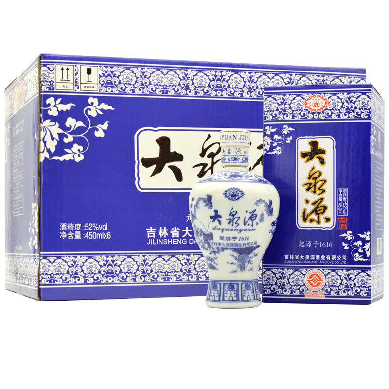 大泉源 大白瓷瓶 東北吉林名酒純糧食白酒 非物質(zhì)文化遺產(chǎn) 節(jié)日送禮宴請(qǐng) 52度 450mL 6瓶