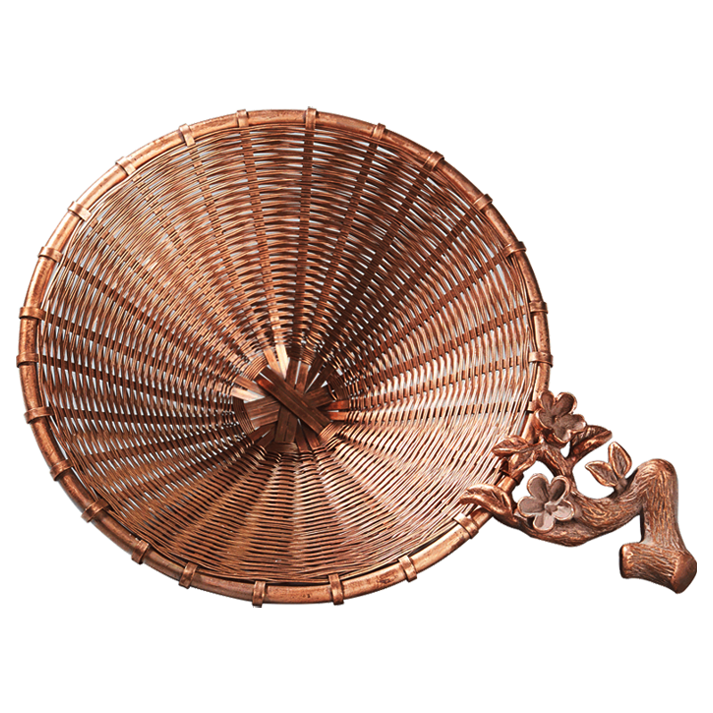 容山堂銅制紫銅茶漏茶濾茶葉過濾網(wǎng)濾茶器手工編織茶隔茶具零配件 紫銅編織梅花茶漏