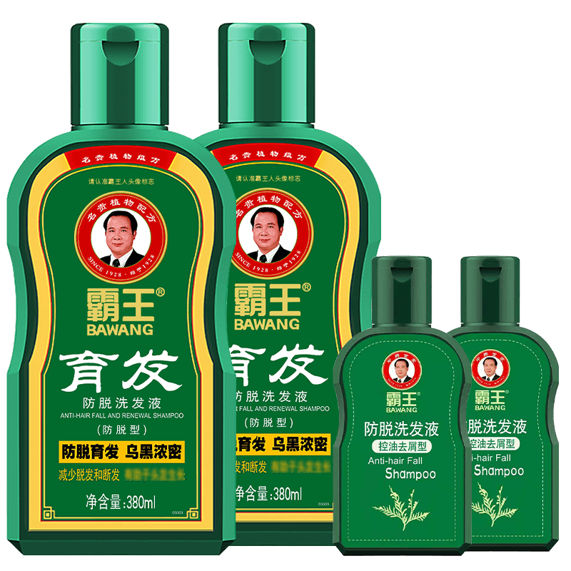 霸王防脫育發(fā)洗發(fā)水套裝防脫洗發(fā)液380ml*2+80ml*2控油去屑洗發(fā)露