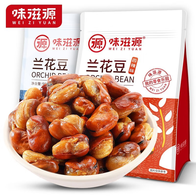 味滋源追剧出游居家办公室休闲零食特产小吃糕点零食 饱腹代餐面包甜点 兰花豆 香辣味500g 1件