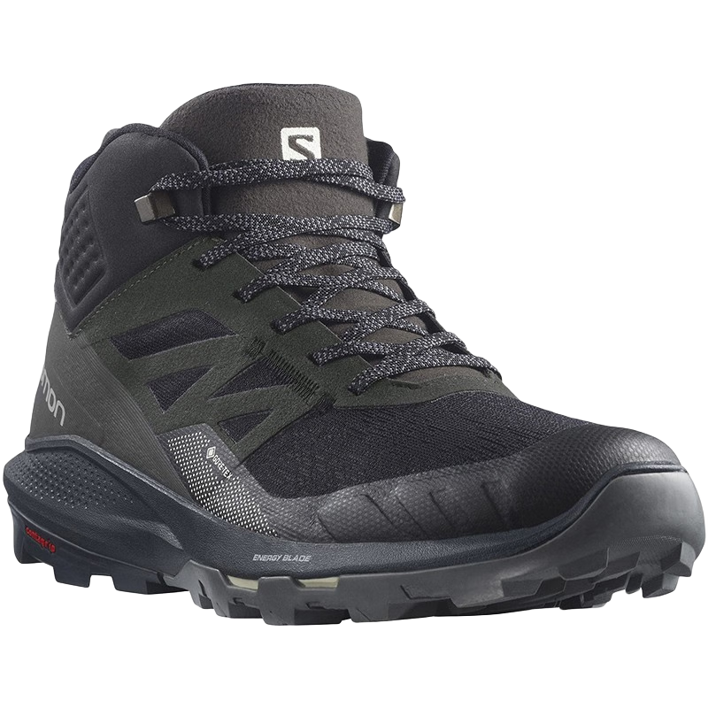 萨洛蒙（Salomon）OUTPULSE MID GTX 男款 户外运动防水透气防滑耐磨登山徒步鞋 L41588800 黑灰 标准40/US7