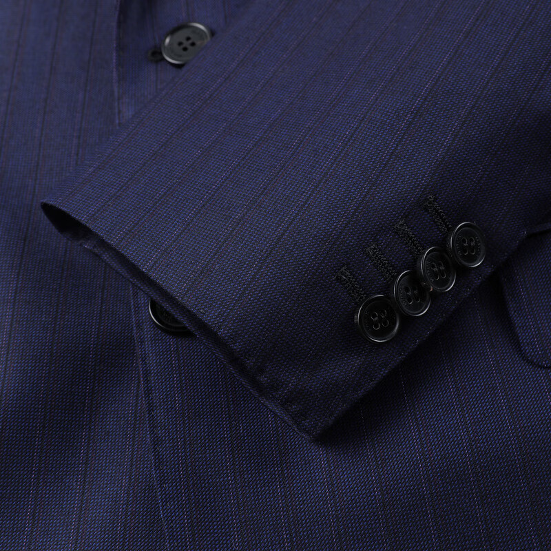 MAYOR男装 Loro piana150支全羊毛面料条纹西服上衣 深蓝 175A (175/96A)