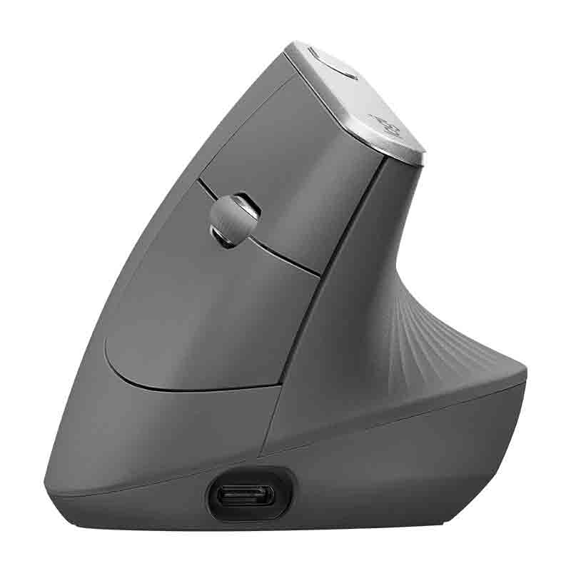 罗技（Logitech）MX Vertical 鼠标 无线蓝牙鼠标 办公鼠标 垂直鼠标 人体工学设计 黑色 带无线2.4G接收器