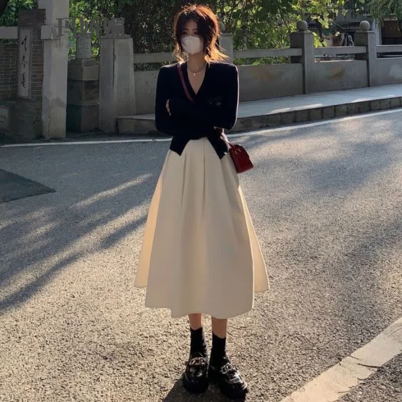 玛娇媚（Majiaomei）连衣裙女装2023年新款秋季套装女小香风盐系穿搭针织开衫中长裙子 针织开衫+裙子 M怎么样,好用不?