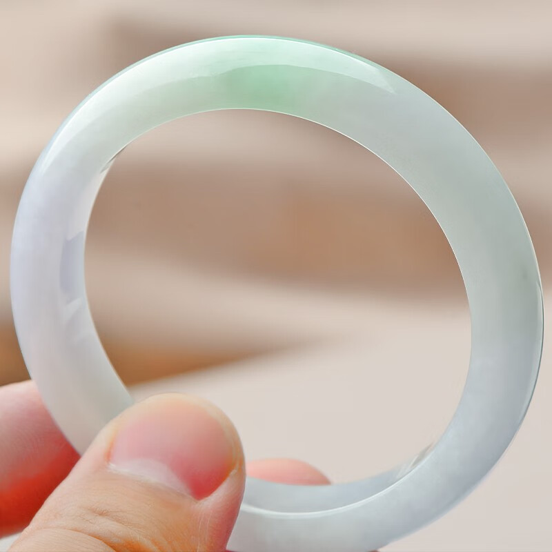 可玉可求 冰底翡翠玉手镯女士 阳绿玉镯子 寓意福满平安 【圈口约55毫米】C5861q