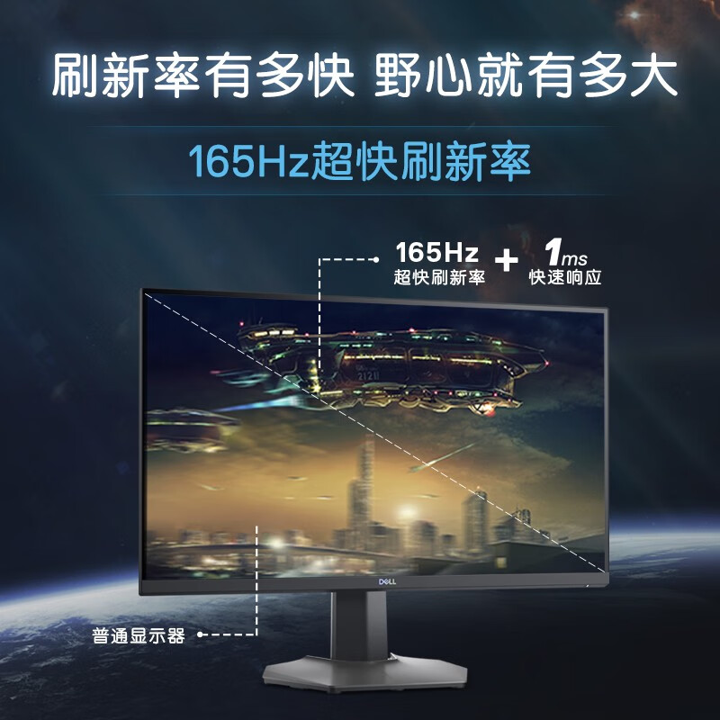 38297-戴尔(DELL)27英寸 2K Nano IPS 165Hz 1ms FreeSync 低蓝光 旋转升降 暗夜黑武士 电竞显示器 S2721DGF-详情图