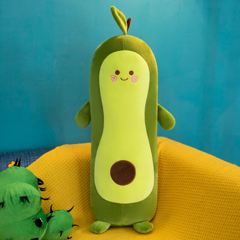 果毛绒玩具玩偶抱枕大号睡觉布娃娃公仔超软床上女孩 青色 长条牛油果