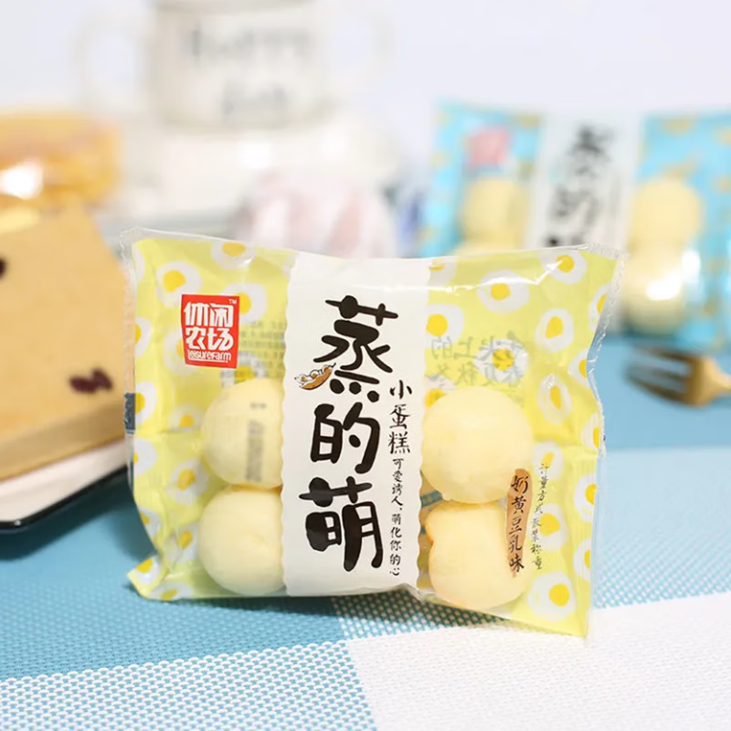 休闲农场(leisure farm)休闲农场蒸的萌小蛋糕儿童早餐面包夹心一口