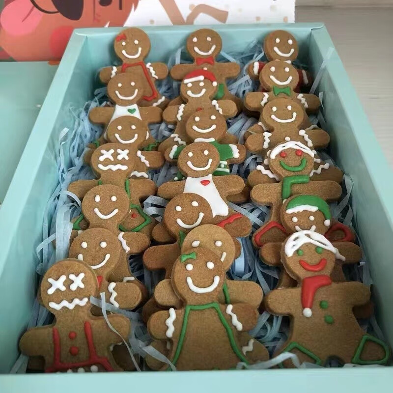寄漪圣诞节礼品儿童姜饼人卡通酥饼礼盒 男女朋友小包零食品礼物z