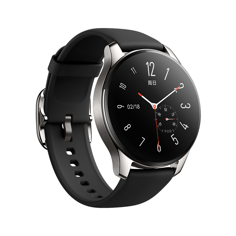 vivo WATCH 2 eSIM智能手表 1.43英寸 银翼不锈钢表壳 黑色氟橡胶表带 (北斗、GPS、血氧)