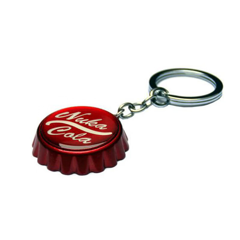 fallout 4辐射4异尘余生4周边nukacola核子可乐瓶盖钥匙扣 绒布袋包装