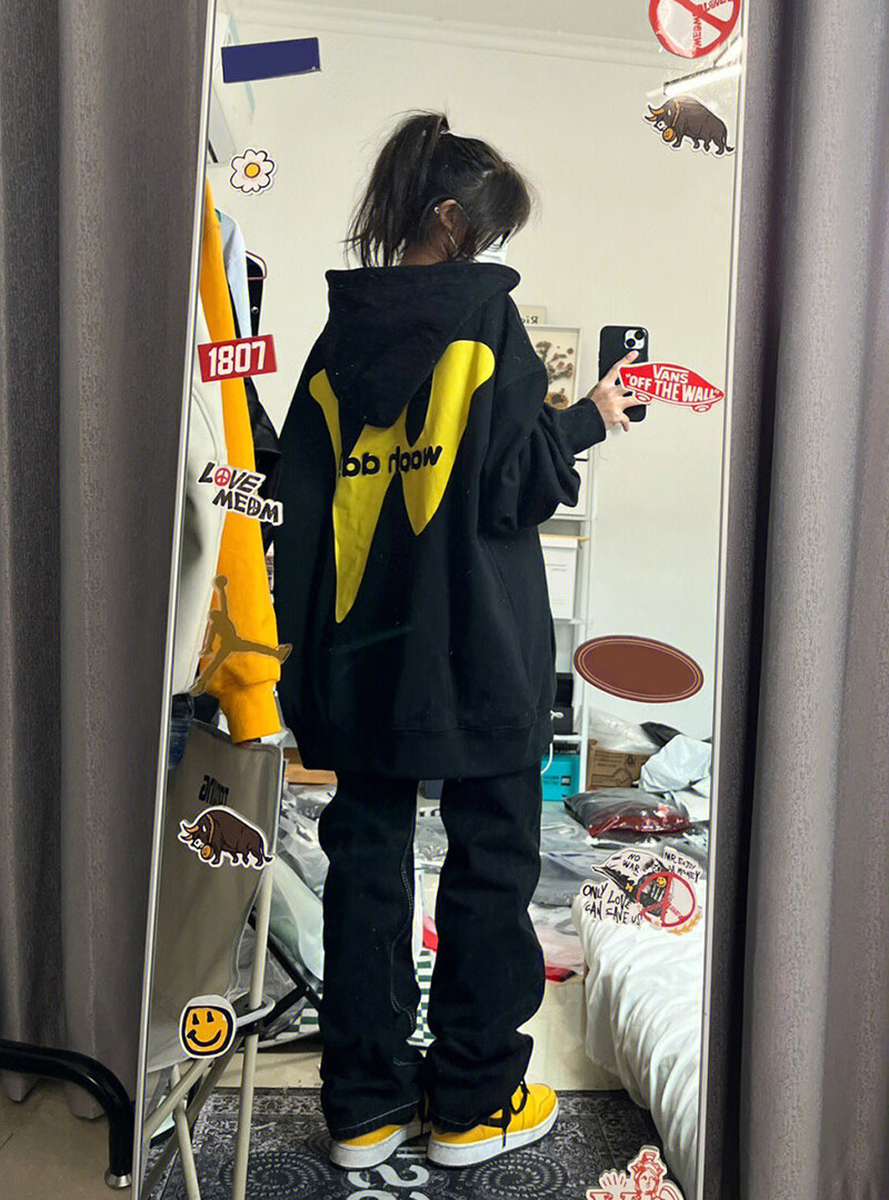 索菲堡 纯棉2023春oversize美式宽松hiphop外套情侣vibe风加绒卫衣ins潮 黑色薄款 M怎么样,好用不?