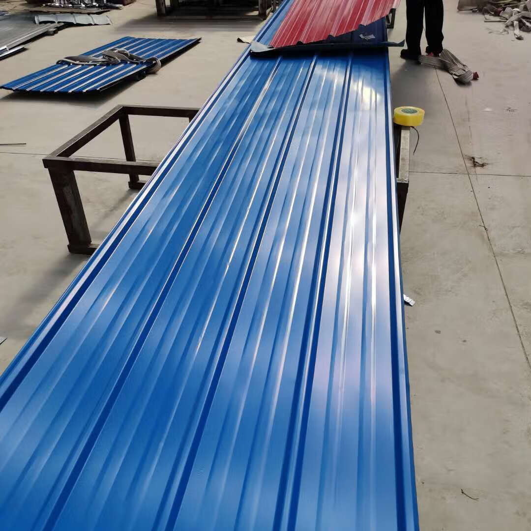 沃嘉彩钢瓦铁瓦房屋顶蓝白草绿色车雨棚防漏工地围墙 0.