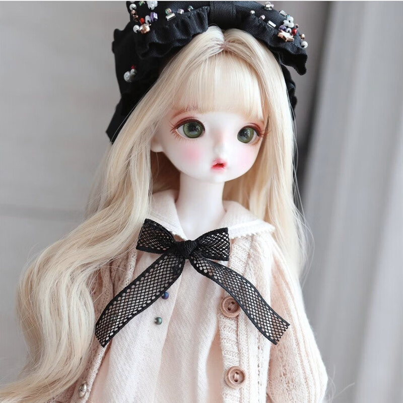 宸芃娃娃换装假发芭比娃娃玩偶假发头套中分大波浪卷假发 6分金色