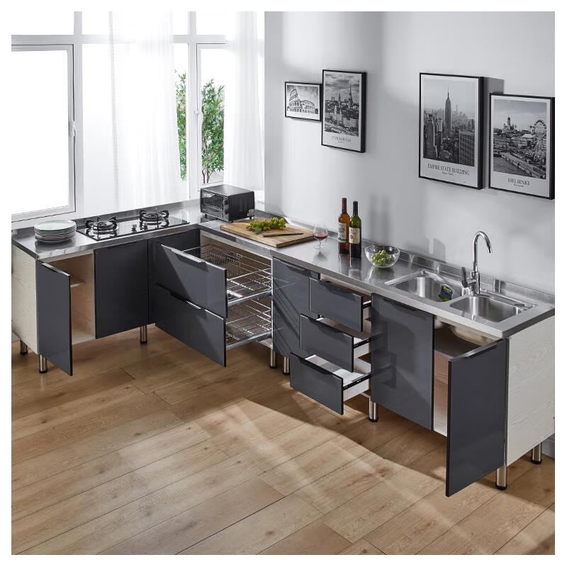 厨房橱柜整体整体橱柜厨房灶台整体简易橱柜一体组装整体厨房柜子