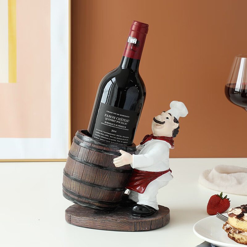 家興旺廚師紅酒架裝飾品擺件客廳餐廳酒柜葡萄酒架子個性酒托酒瓶收納 酒桶酒架