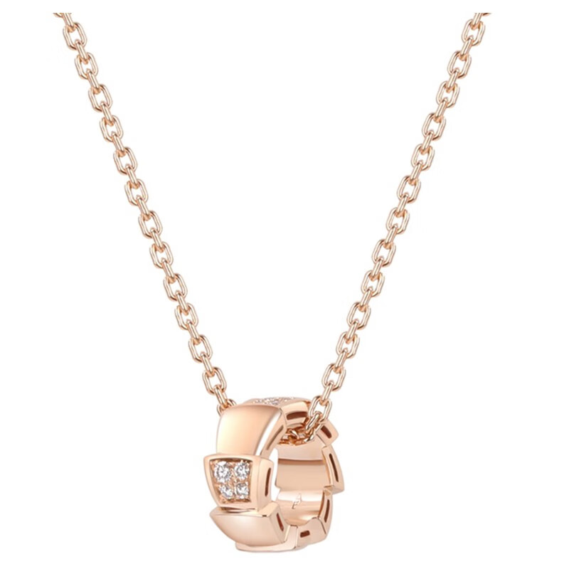 宝格丽（BVLGARI） SERPENTI VIPER系列女士半密镶钻石项链 玫瑰金色 355254