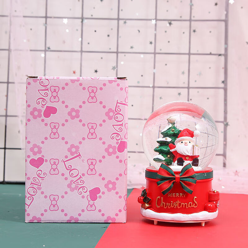 圣诞老人音乐盒保温杯礼盒创意礼物送女朋友闺蜜儿童圣诞节礼物精美礼品盒 中号老人水晶球普通包装