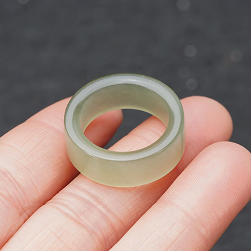 帛灵和田玉籽料晴水戒指戒圈方边男女款珠宝玉石手饰指环成品戒指文玩