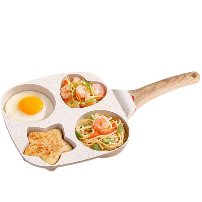 京嚴(yán)【德國(guó)品質(zhì)】煎蛋鍋平底鍋不粘鍋煎雞蛋漢堡鍋煎蛋神器早餐機(jī)模具 第六代升級(jí)【加深加厚】四孔煎鍋
