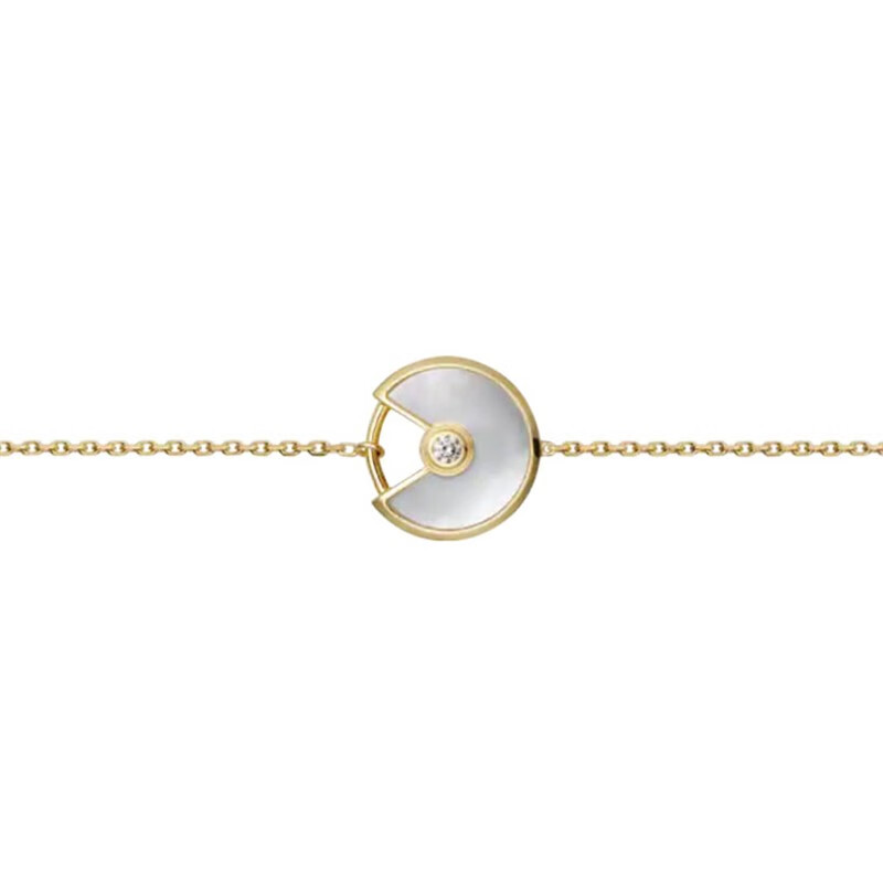 cartier/卡地亚手链 白色护身符手链 超小号款 18k金钻石白色贝母