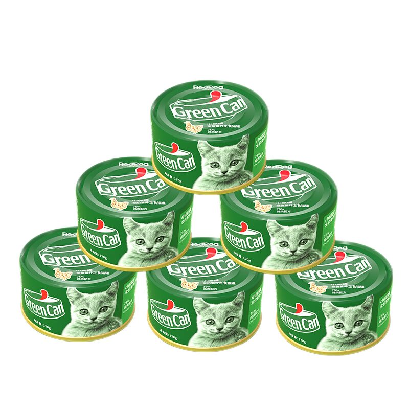 红狗RedDog红狗小绿罐猫罐头 幼猫成猫主食罐营养增肥发腮湿粮 红狗 小绿罐三文鱼罐头70g*8罐