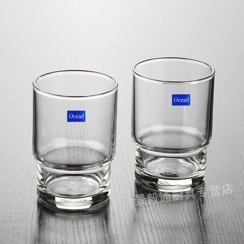 ocean泰国进口玻璃杯小水杯玻璃漱口杯子餐厅可叠杯卫专用杯 玻璃漱口