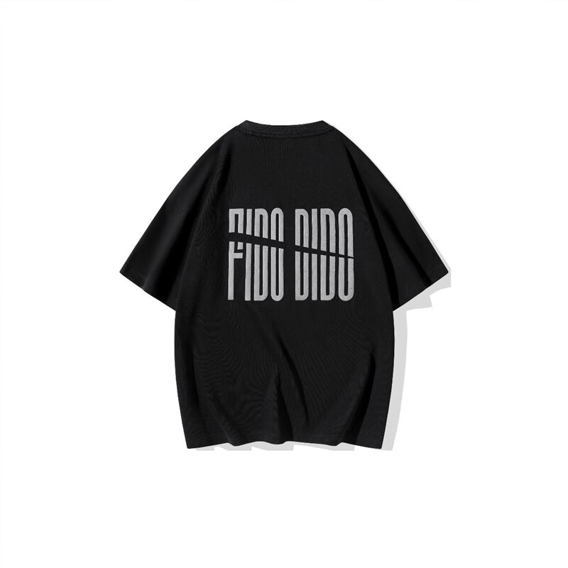 凭霄fido dido衣服基础字母logo印花宽松休闲短袖t恤男女fidodido