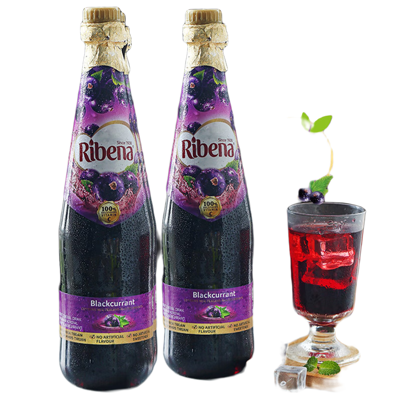 利宾纳（RIBENA） 进口浓缩黑加仑果汁1000ml瓶装草莓果汁宴会婚庆冲调饮料 浓缩黑加仑果汁1000ml/瓶