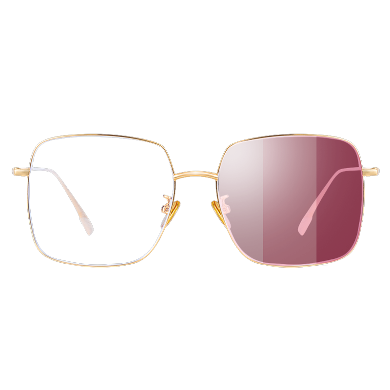 变色近视眼镜太阳镜女夏新款偏光渐变色太阳眼镜女大脸显瘦圆脸潮款可配变色 时尚变色粉【留言镜框颜色】 镜框+1.67【留言度数、颜色】