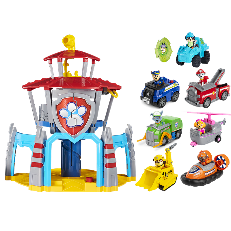 汪汪隊(duì)立大功（PAW PATROL）汪汪隊(duì)玩具狗狗巡邏隊(duì)男女孩玩具兒童生日禮物 瞭望塔+7只救援車