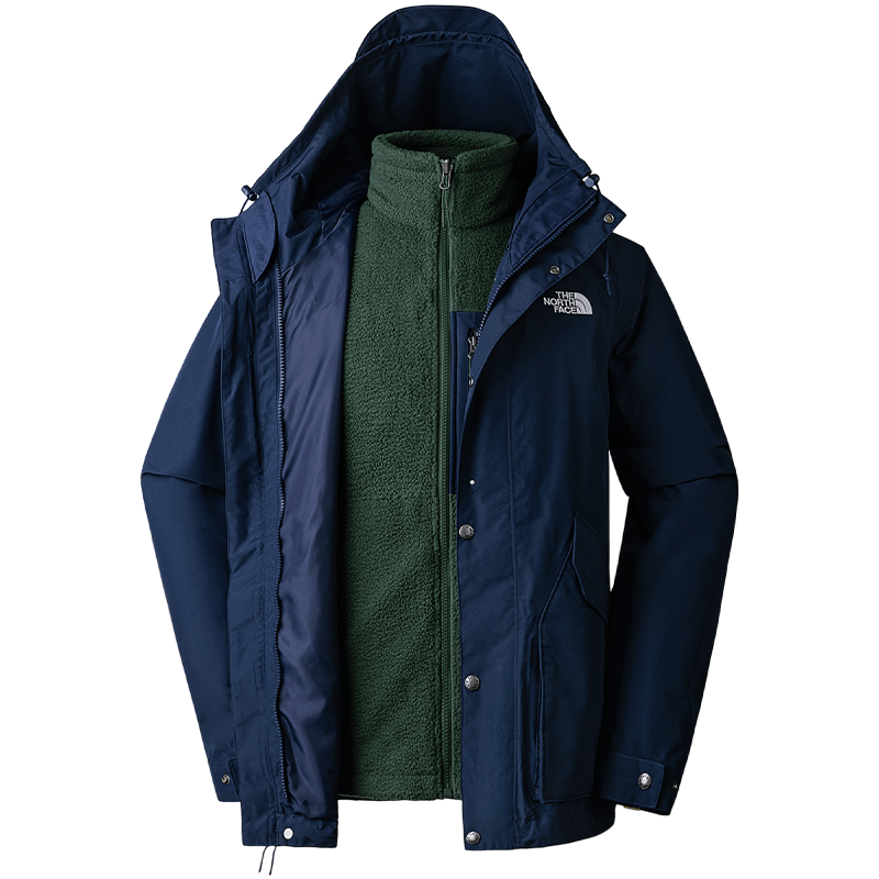 plus会员,有券的上:the north face北面三合一冲锋衣 7qsz obh/藏青色
