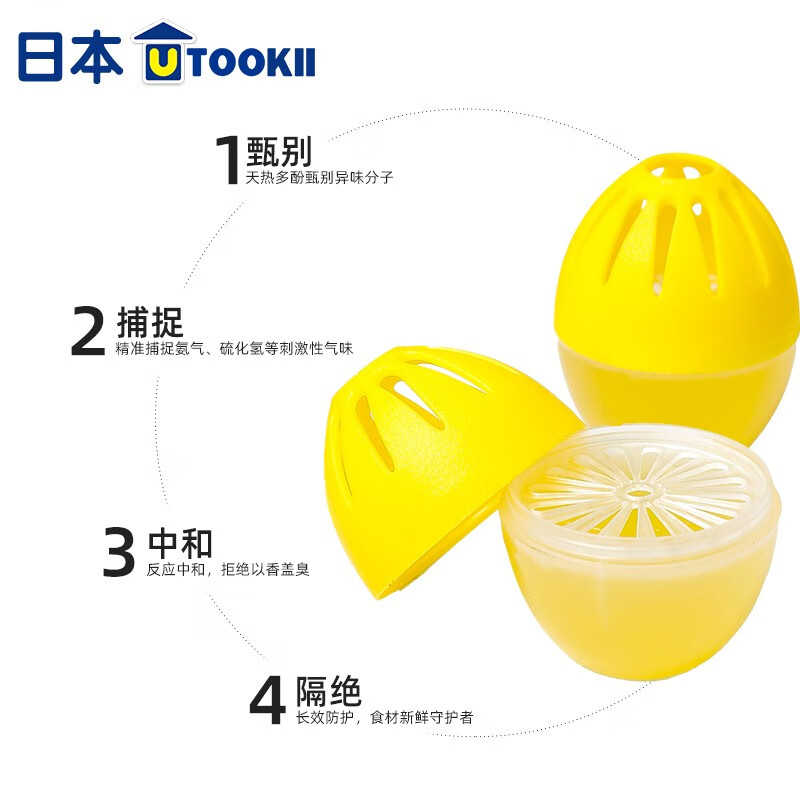 Imakara冰箱除味剂除臭剂去除异味器除味盒消毒杀菌去味神器空气清新香薰 冰箱空气净化除味器--3个装