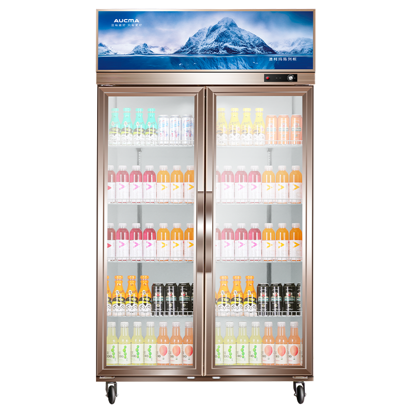 澳柯玛（AUCMA）632L冷藏展示柜 商用玻璃门立式双门水果蔬菜啤酒鲜花酒店保鲜柜陈列柜饮料柜 LSC-661D