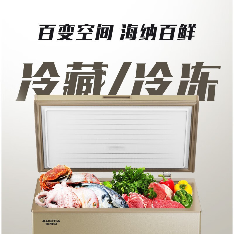 澳柯玛（AUCMA）208升家用商用大容量冷藏冷冻全温区冰柜 电脑控温节能单温顶开冷柜  以旧换新 BC/BD-208DNE