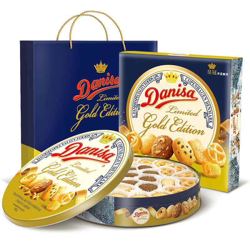 Danisa 皇冠丹麦曲奇 金色主题款 饼干 792g 礼盒装