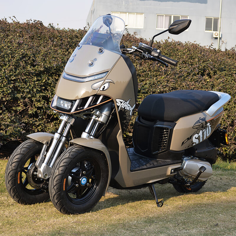 智询斗风s110倒三轮越野旅行大船大踏板摩托街车 灰色