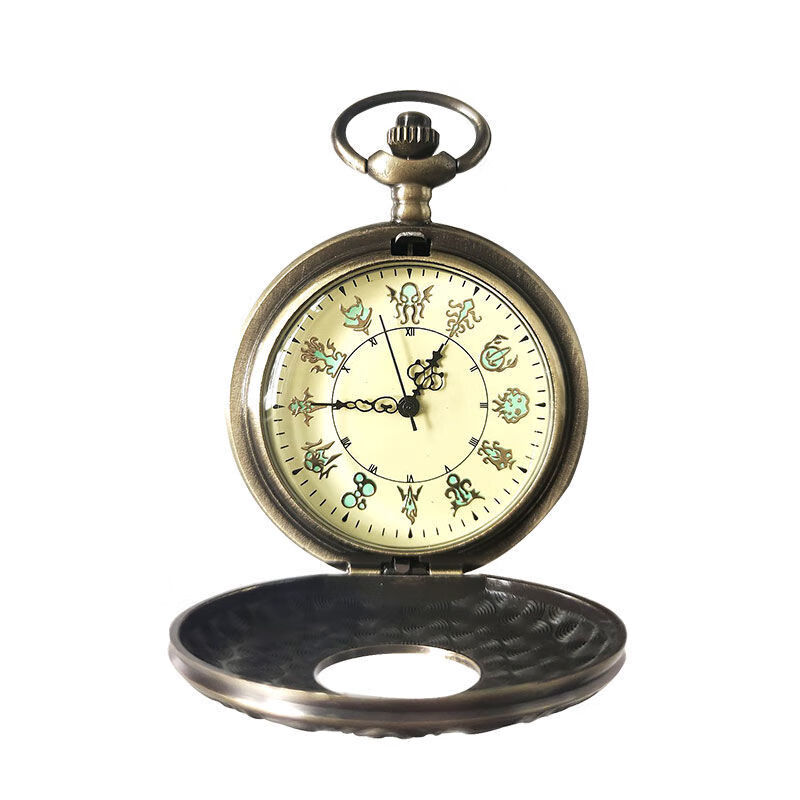 navcon怀表时间之影镂空雕刻翻盖式英伦风个性挂链挂表 【古铜色】