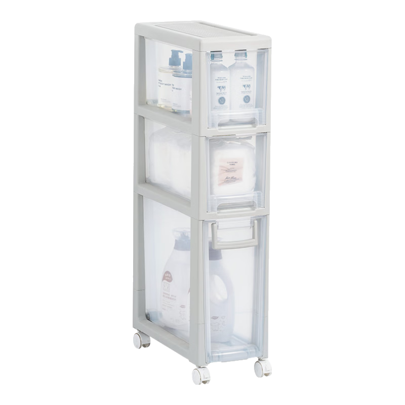 JEKO&JEKO衛(wèi)生間置物架夾縫收納柜浴室置物架落地廁所夾縫柜 20cm寬三層