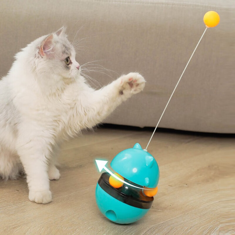 洛瑞宠物布偶逗猫咪猫玩具不倒翁棒神器磨牙玩具 逗幼小猫咪玩具漏食