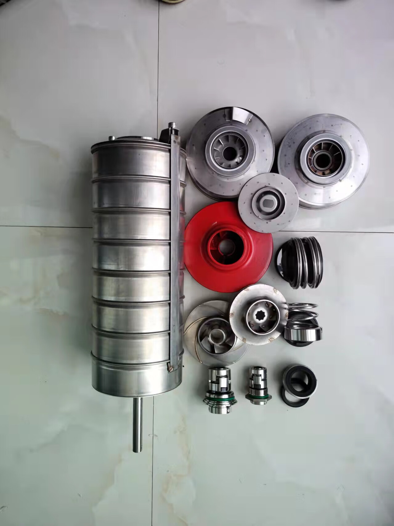 驭舵广州白云广一凌霄全一不锈钢多级水泵配件机封叶轮转子总成泵芯