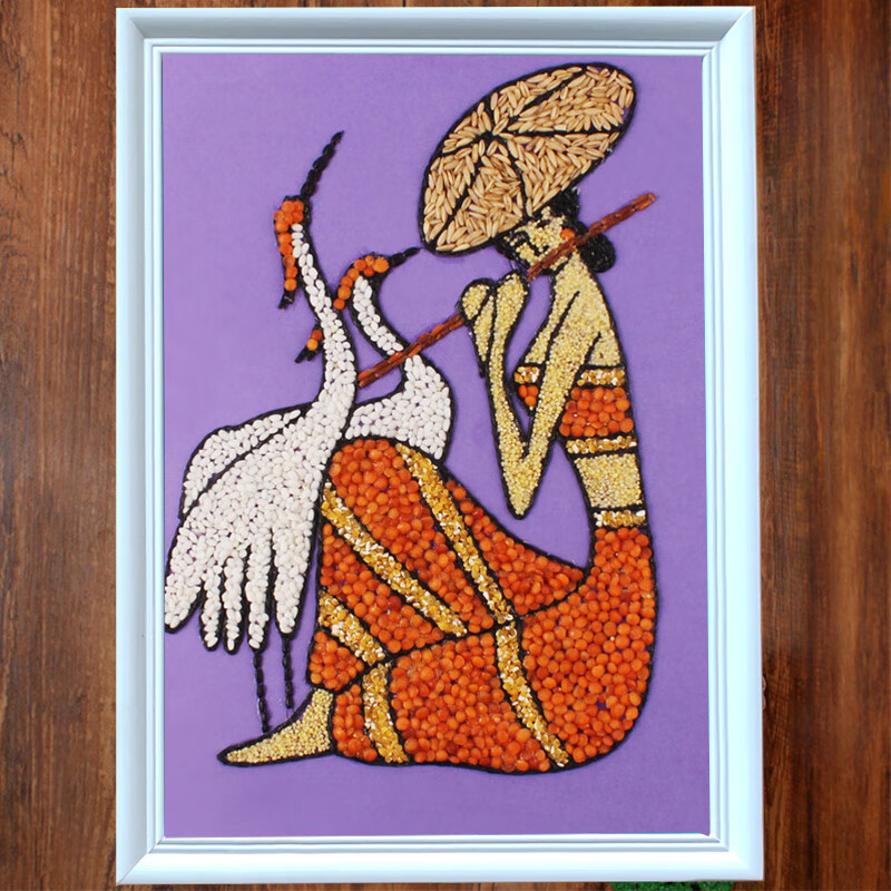 粘贴画材料包a3 成人五谷杂粮贴画豆子粘贴画手工diy材料包小学生可