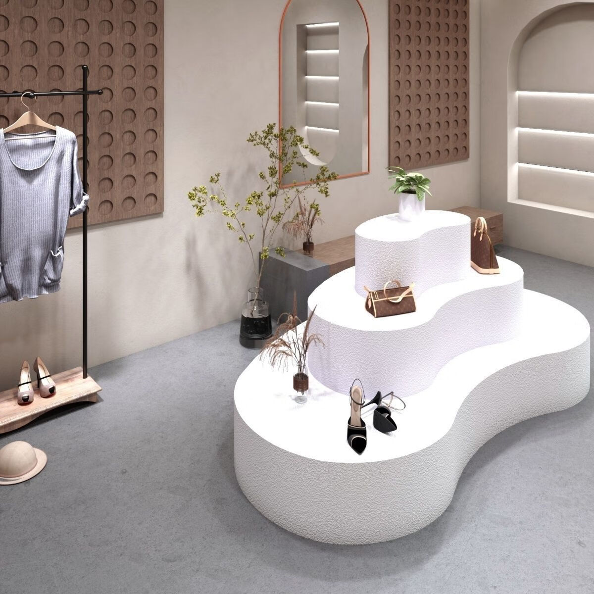 莎庭店店店中岛展示台异形台多层摆台精品陈列 长150宽80高90