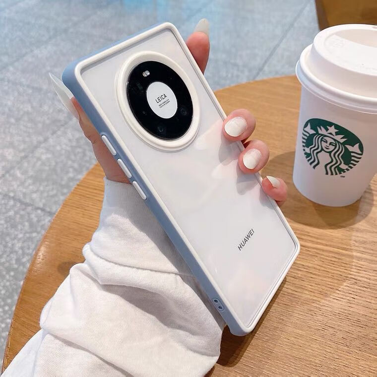 mate40pro手机壳全包防摔华为mate30保护套透明新款撞色男女华为40rs