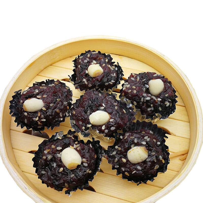 虎钢馋黑糯糕广式莲子黑米糕糯米饭粗粮传统糕点早餐点心12粒x3袋1080
