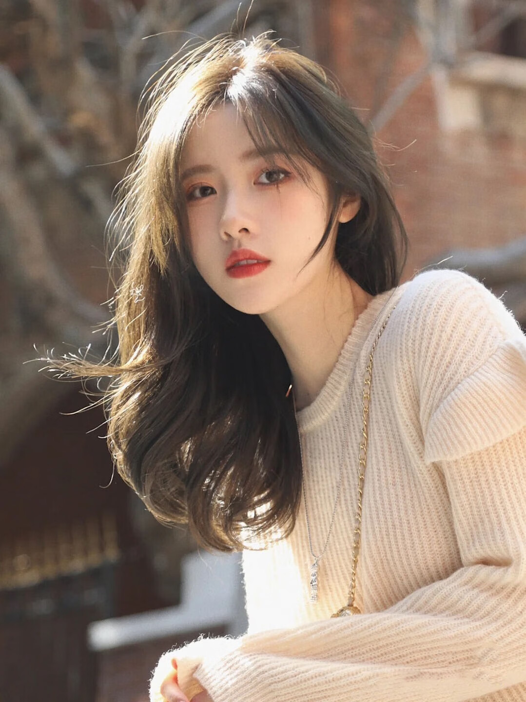 绿简堂假发女中长发中分刘海自然逼真齐肩锁骨发黑色学生全头套 深